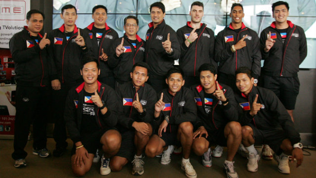 ALL POWERED FOR VOLLEYBALL ACTION. The Philippine Volleyball Federation today introduced some of the players of the Men's PLDT HOME TVolution Team; the national men's squad that will represent the Philippines in the 2014 PLDT HOME Fibr Asian Men's Club Volleyball Championship on April 8-16. Photo by Josh Albelda/Rappler