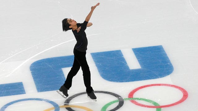 FILIPINO AT SOCHI. Filipino figure skater Michael Christian Martinez during a training session at the Iceberg Skating Palace in Sochi for the 2014 Winter Olympics. Photo by Tatyana Zenkovich/EPA