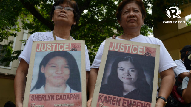 STILL MISSING: University of the Philippines students Karen Empeno and Sherlyn Cadapan were also allegedly abducted in Bulacan in 2006. File photo by Mark Demayo