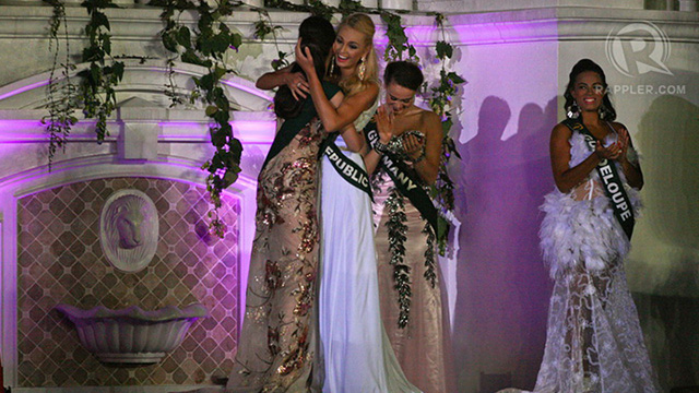 The two hugged after the winner was announced