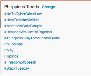 #NoToCyberCrimeLaw trends on Twitter.