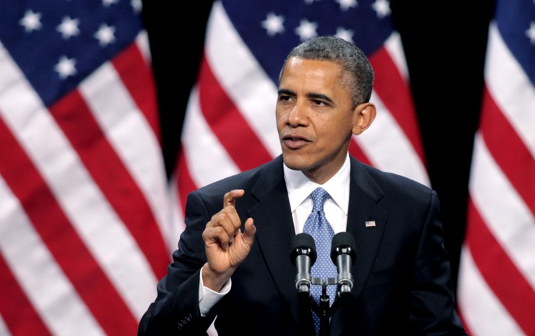 'END BELLIGERENT APPROACH.' President Barack Obama in a file photo by AFP