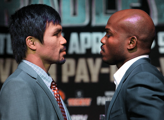 Manny Pacquiao is fighting to prove that he's still a great fighter. Timothy Bradley is fighting to prove that he belongs among the elite. Photo by Chris Farina/Top Rank