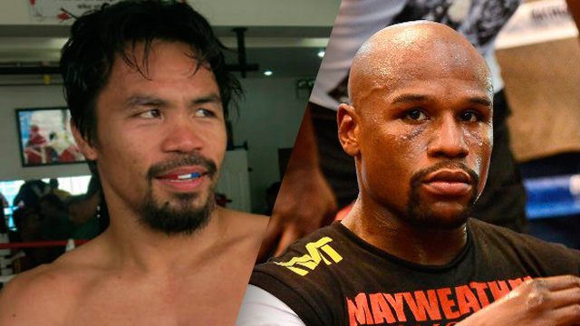 GETTING CLOSER. Manny Pacquiao and Floyd Mayweather have reportedly cut out the middle men and have begun discussing the fight in private. Photo by Ethan Miller/Getty Images/AFP