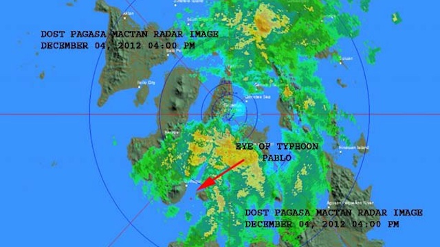 IMPACT ON RADAR. Image courtesy from the Mactan Radar Station in Cebu courtesy of PAGASA