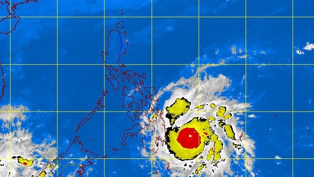 ABOUT TO MAKE LANDFALL. Satellite picture at 7pm showing the progress of 'Pablo'. Image courtesy of PAGASA
