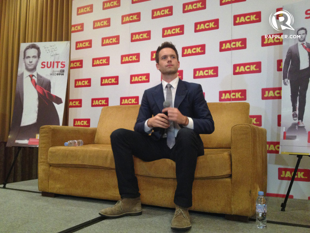 Engaging Adams would acknowledge and look directly at the journalist who was asking him a question