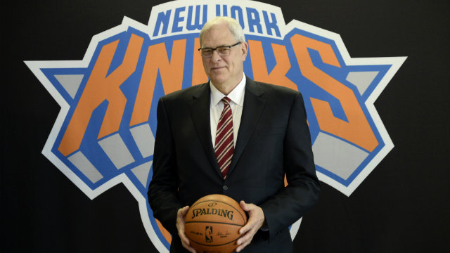 Phil Jackson says he hasn't yet visualized winning a championship with the troubled Knicks, an organization he took over earlier this year. Photo by Andrew Gombert/EPA