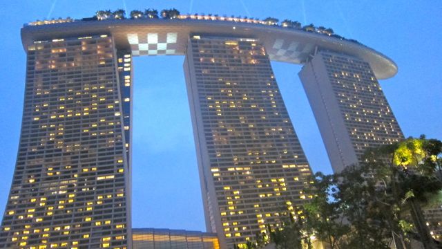 IN AWE OF THE towering magnificence that is Marina Bay Sands. Photo by Rachel Alejandro