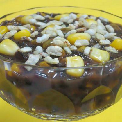 Black Rice Pudding with Pinipig 