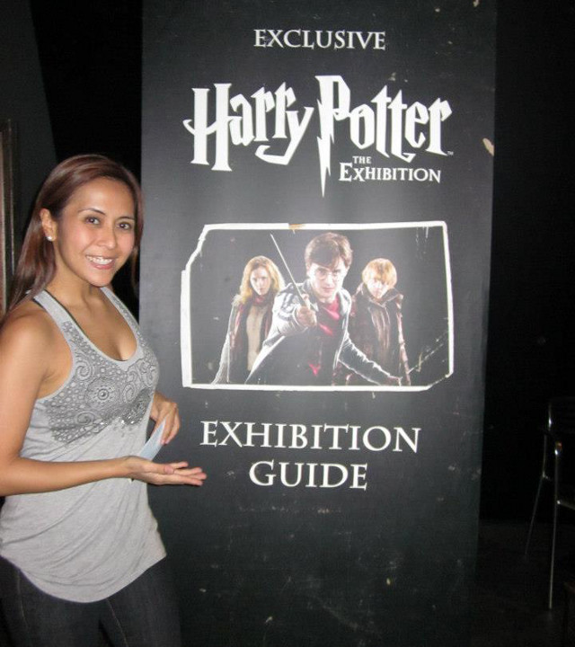 GRYFFINDOR AT HEART. Rachel outside the Harry Potter Exhibit in Singapore last October. Photo by Pheona Baranda