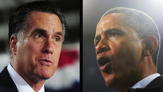 FACE-OFF. US Republican Presidential candidate Mitt Romney and US President Barack Obama slug it out for votes in one of the 