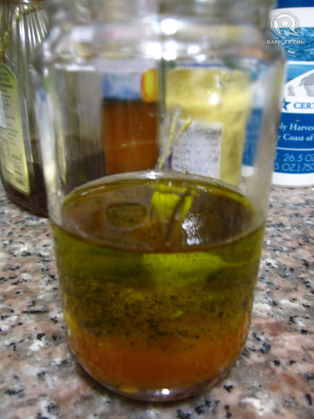 Whisk like a mad woman so that your vinaigrette ingredients can go from this...