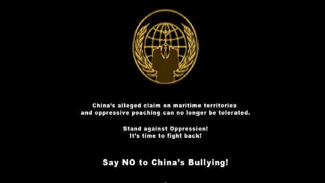 Screenshot from one of the allegedly hacked websites posted by Anonymous Philippines on their Facebook page Screenshot from one of the allegedly hacked websites posted by Anonymous Philippines on their Facebook page