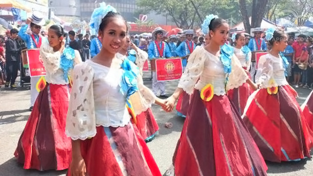 LOVELY LADIES take their places to begin their dance
