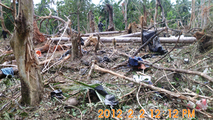 BLAST SITE. Sitio Lanao Bato, Sulu. Picture taken at 12:12pm on February 2, 2012