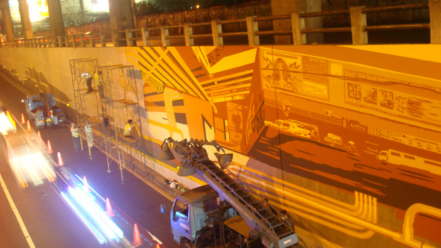 Tapio Snellman's artwork in the Cubao Underpass