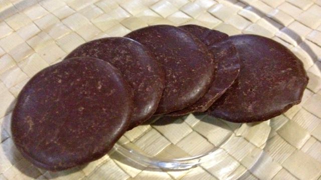 QUICK-MELT CHOCOLATE. Slip 6 or 7 of these in your tumbler of hot water or milk and shake vigorously. 