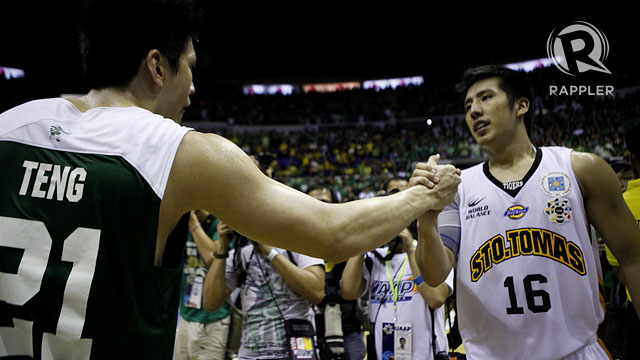 PERTARUNGAN TERAKHIR.  Saudara-saudara saling bertukar klakson untuk terakhir kalinya di UAAP.  Foto oleh Rappler/Josh Albelda.