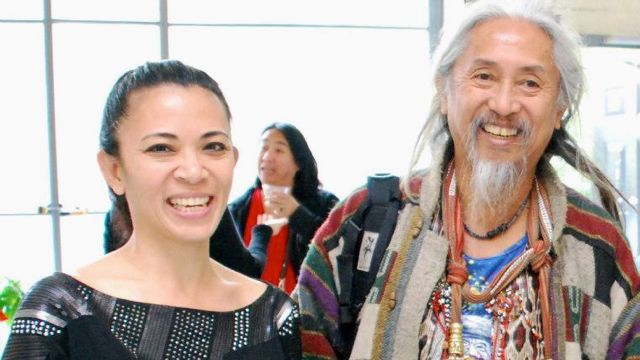 PAZ WITH FILMMAKER KIDLAT Tahimik (aka Eric de Guia) at 'Bastards of Misrepresentation' in Topaz