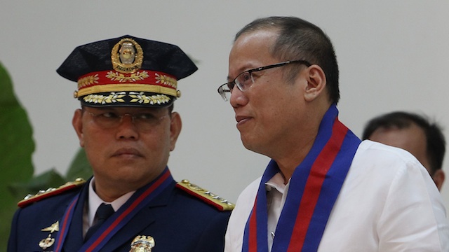 PNP Chief Alan Purisima (L) chats with President Benigno Aquino III at Camp Crame in Quezon City on Tuesday, Dec. 18, 2012. Photo by Robert Viñas / Malacañang Photo Bureau