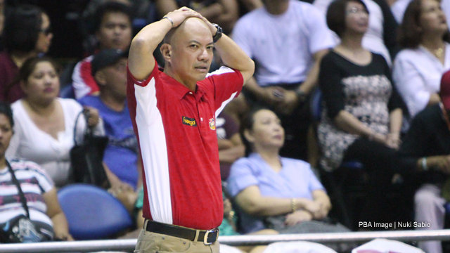 DESTINED TO WIN? Rain or Shine's coach Yeng Guiao says team must have faith in its "destiny" to overcome San Mig Coffee's 3-2 series lead. Photo by Nuki Sabio/PBA Images