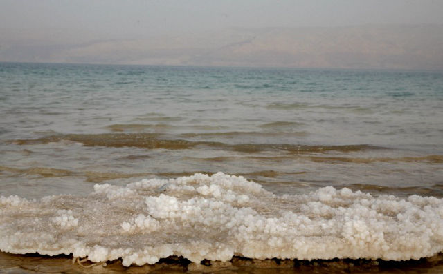 Asian sea receded shoreline