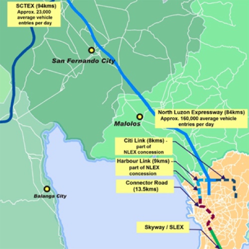 MPIC Toll Unit Sets Aside P2 5 B For NLEx Road Works   NLEX Map 