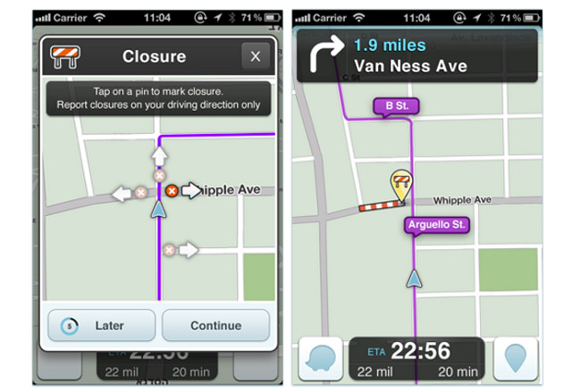 Waze 3.6 gets road closure crowdsourcing