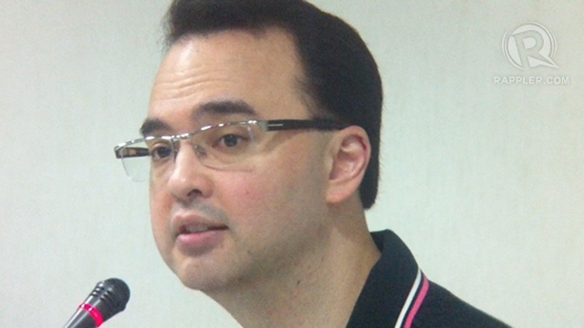3RD PLACE. Re-electionist Sen Alan Peter Cayetano grabs the 3rd spot in the latest canvass report. File photo 
