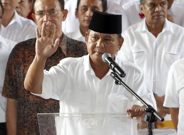 Prabowo rejects election results, will challenge in court